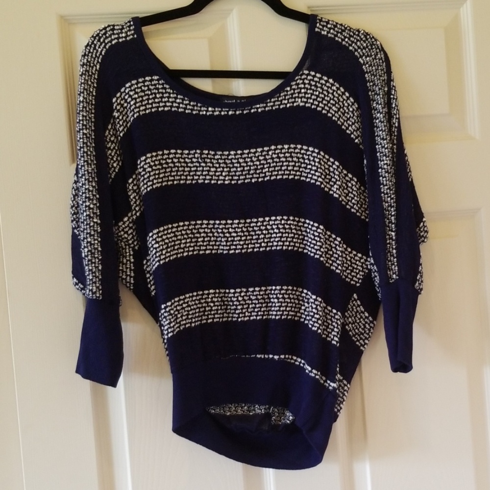 Navy and white sweater